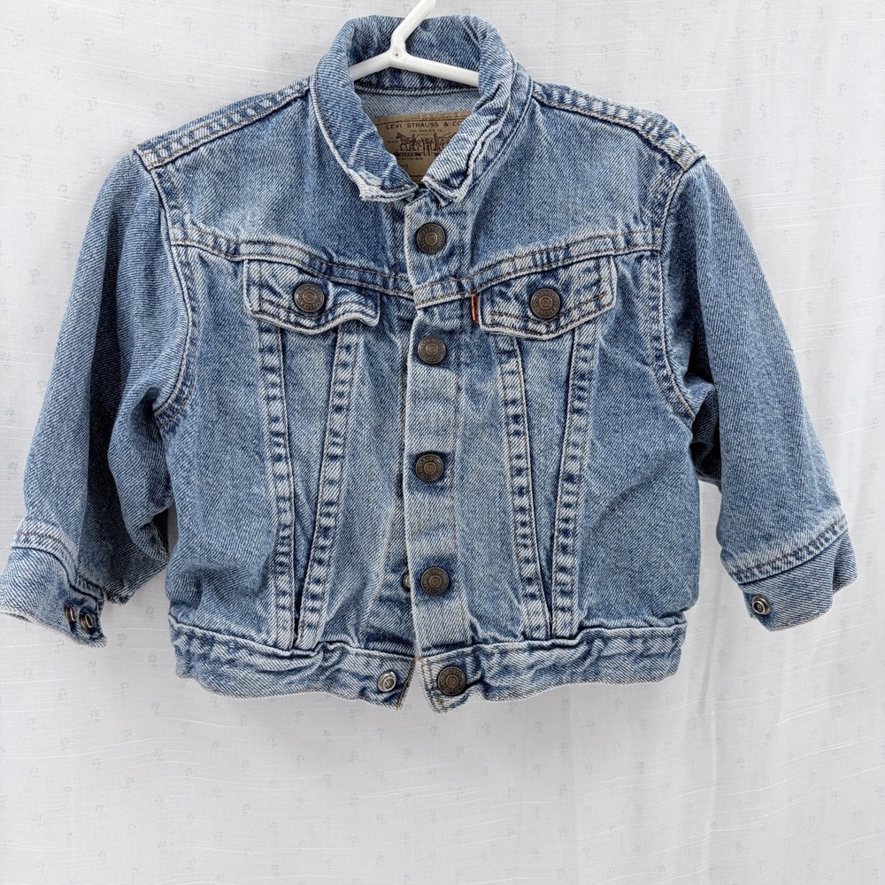 Little Levi's Vintage Orange Tab Denim Jacket for Toddlers Size 24M Made in USA